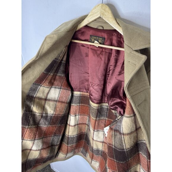 Vintage HBC The Bay 70s Wool Car Coat 44 Camel Western Yoke Made in Canada - Picture 7 of 7